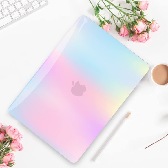 Accessories - Pastel Rainbow Ombre Gradient 13" MacBook AIR Shell Case Keyboard Cover